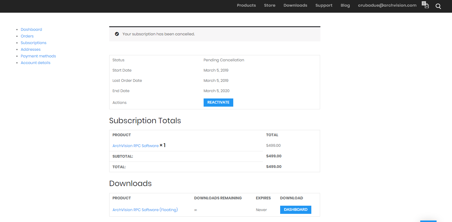 archvision dashboard activation code